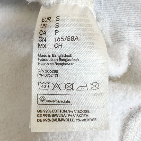 H&M HAVARD Heather Grey and Burgundy Hoodie Sweatshirt Small - Picture 7 of 8